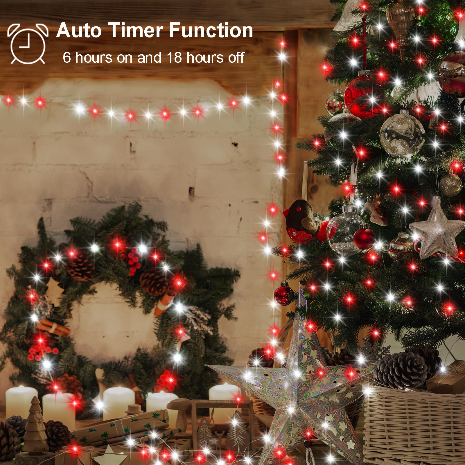 Amazon.co.jp: 赤白バッテリークリスマスストリングライト 2個パック